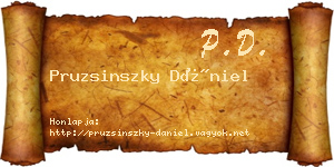 Pruzsinszky Dániel névjegykártya